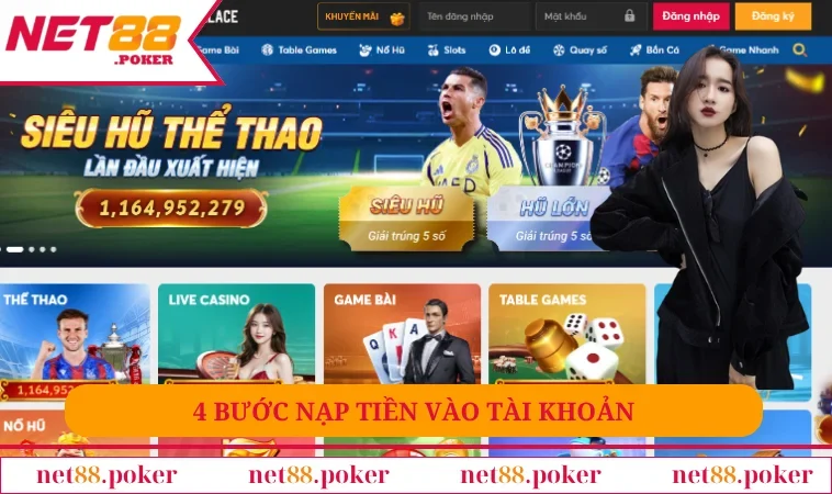 Net88 21 Chơi nhanh với 4 bước nạp tiền vào tài khoản
